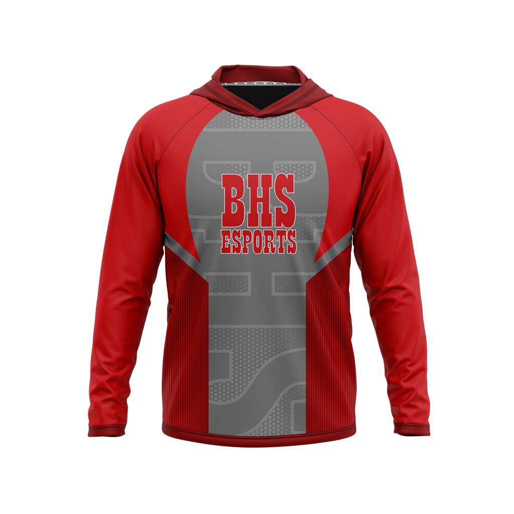Bellevue High School | Phantom Series | Raglan Long Sleeve Hooded T-Shirt
