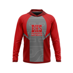 Bellevue High School | Phantom Series | Raglan Long Sleeve Hooded T-Shirt