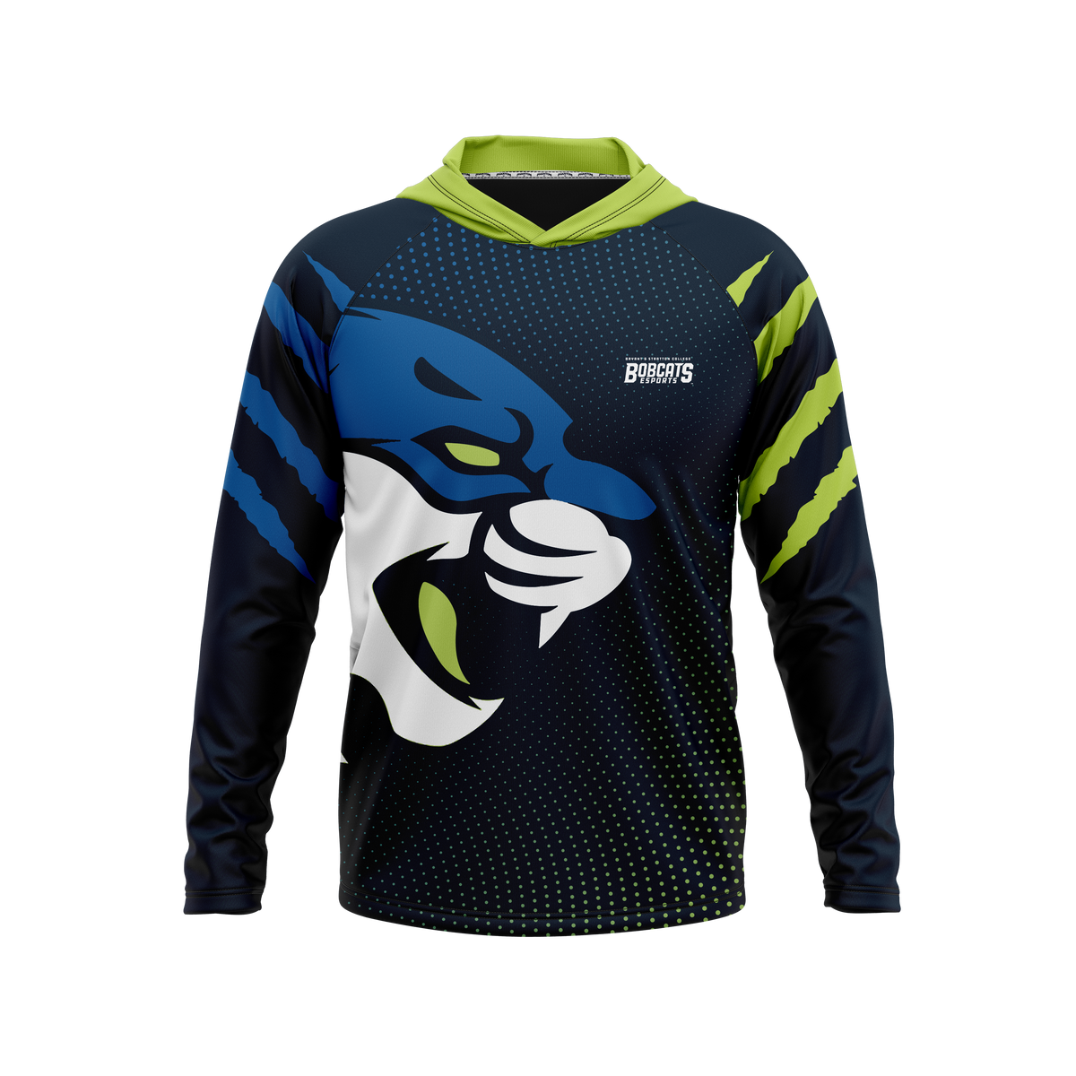 Bryant Stratton Rochester | Phantom Series | Raglan Long Sleeve Hooded T-Shirt
