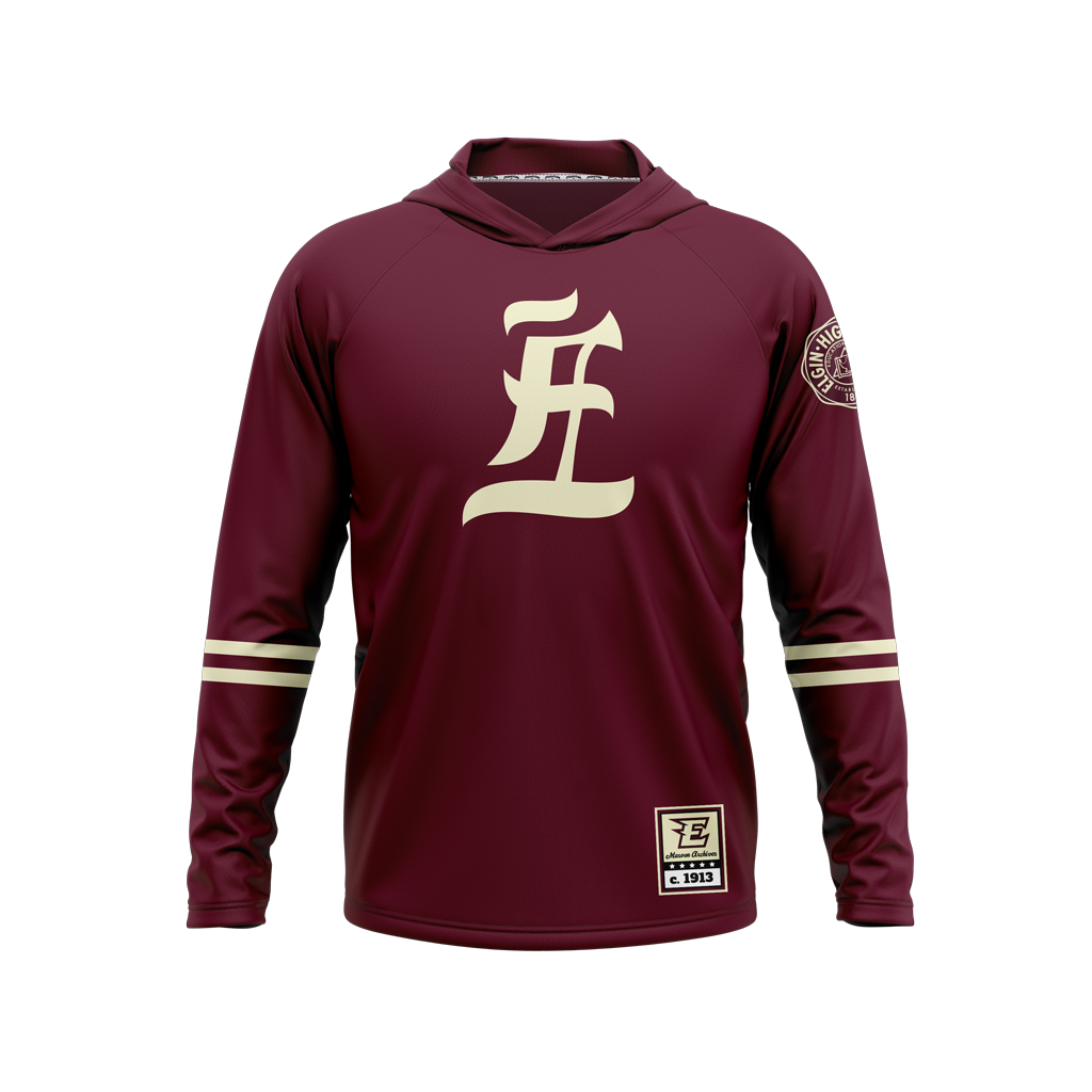 Elgin High School  I  Phantom Series  I  1913 Throwback Raglan Hooded T-Shirt