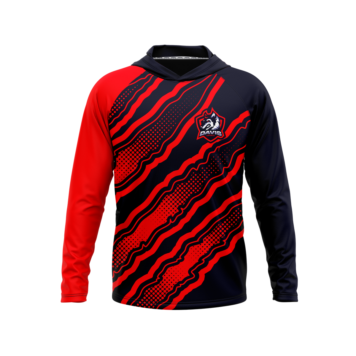 Davis Public Schools | Phantom Series | Raglan Long Sleeve Hooded T-Shirt
