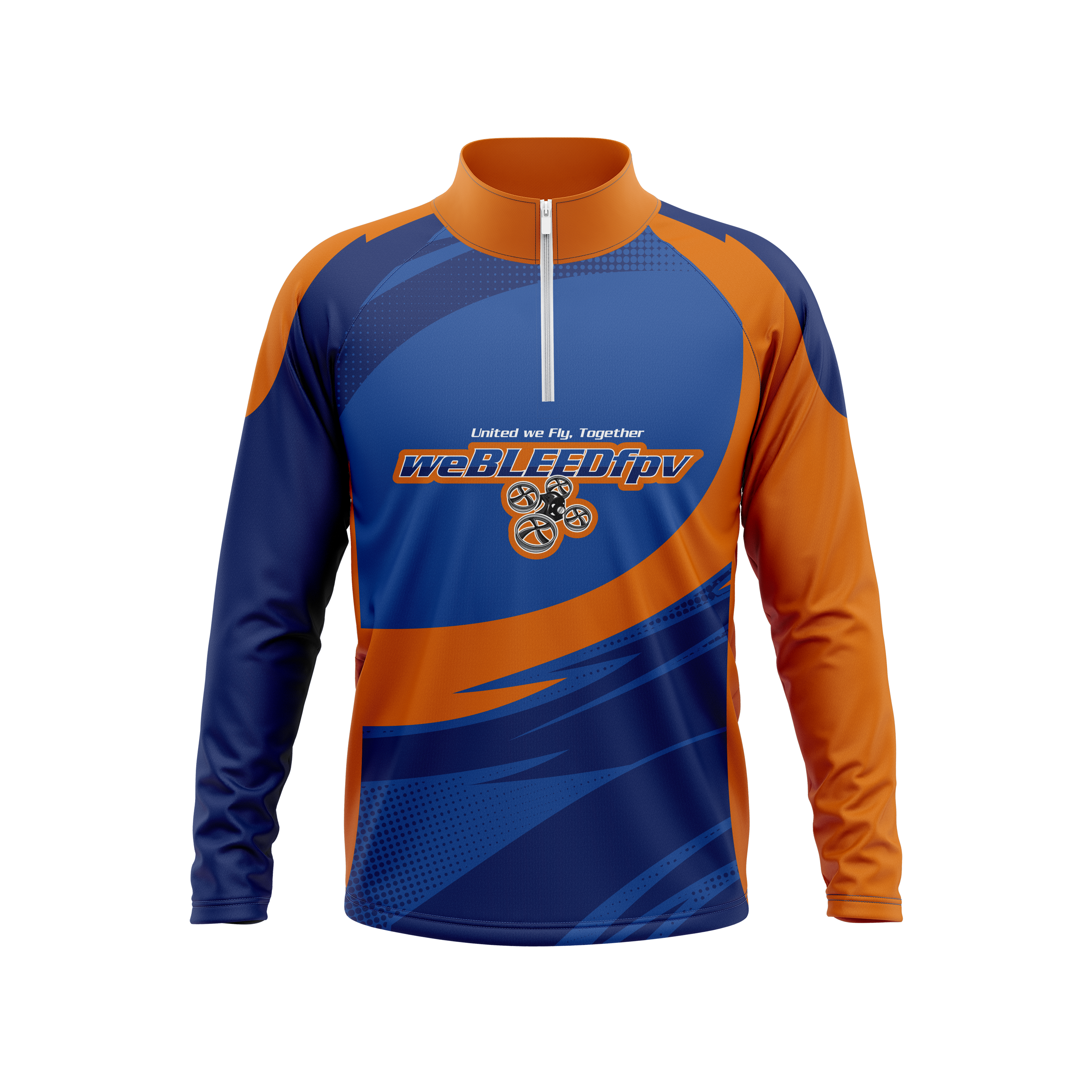 WeBleedFPV | Immortal Series | Orange Quarter Zip Pullover [no names]