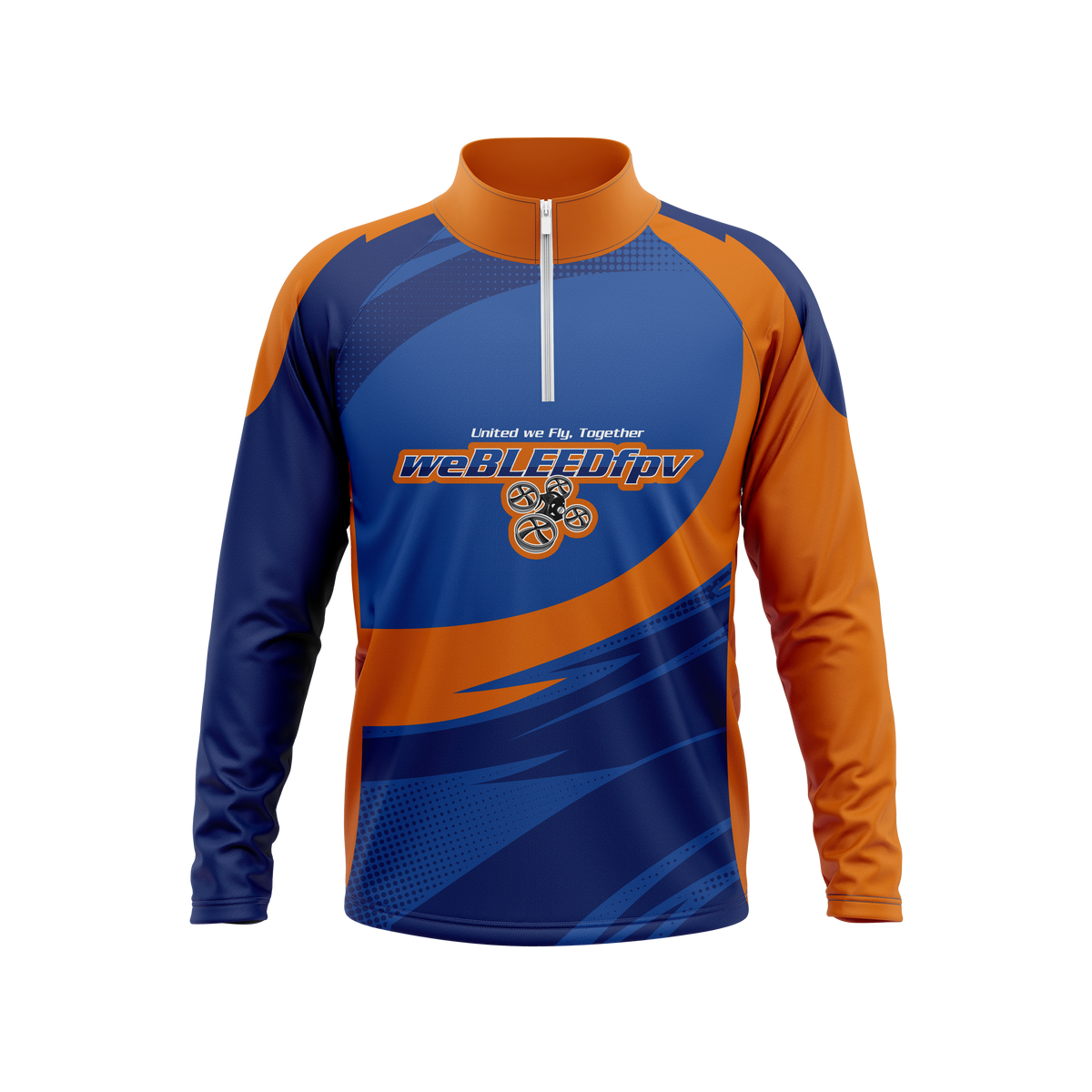 WeBleedFPV | Immortal Series | Orange Quarter Zip Pullover [no names]