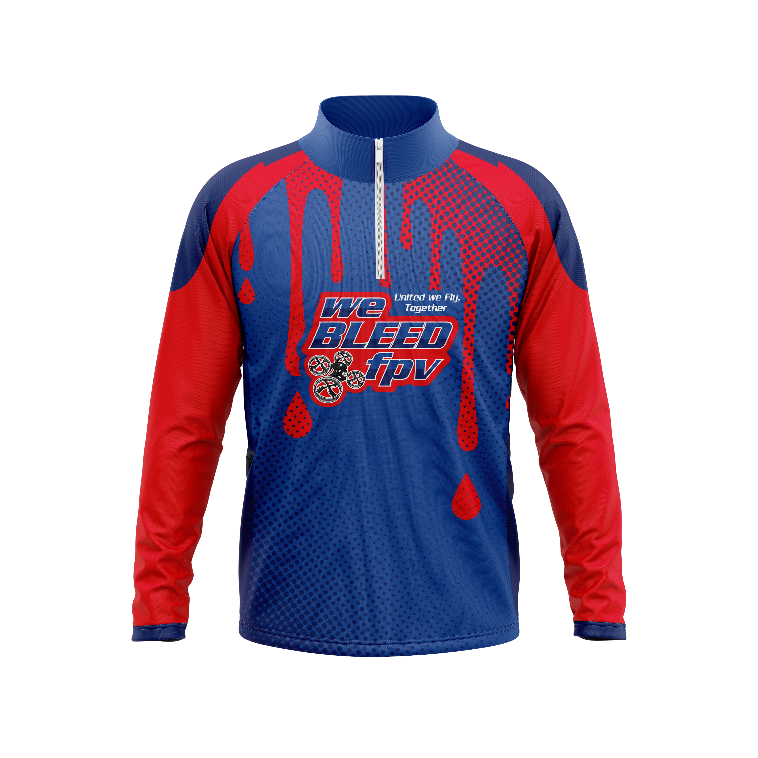 WeBleedFPV | Immortal Series | Red Quarter Zip Pullover