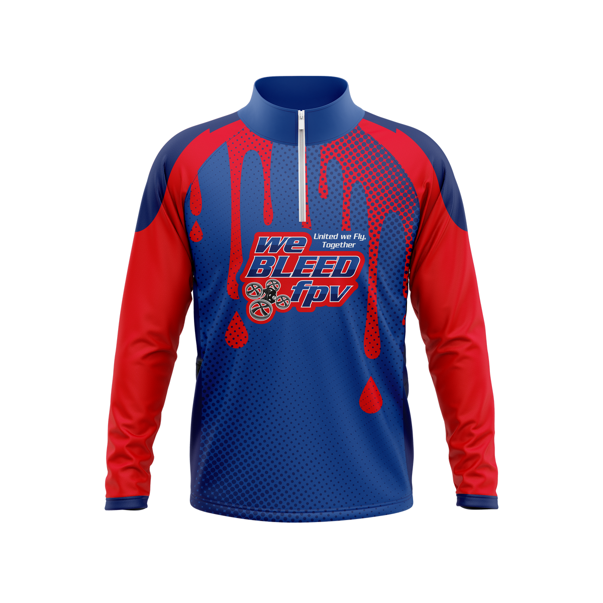 WeBleedFPV | Immortal Series | Red Quarter Zip Pullover