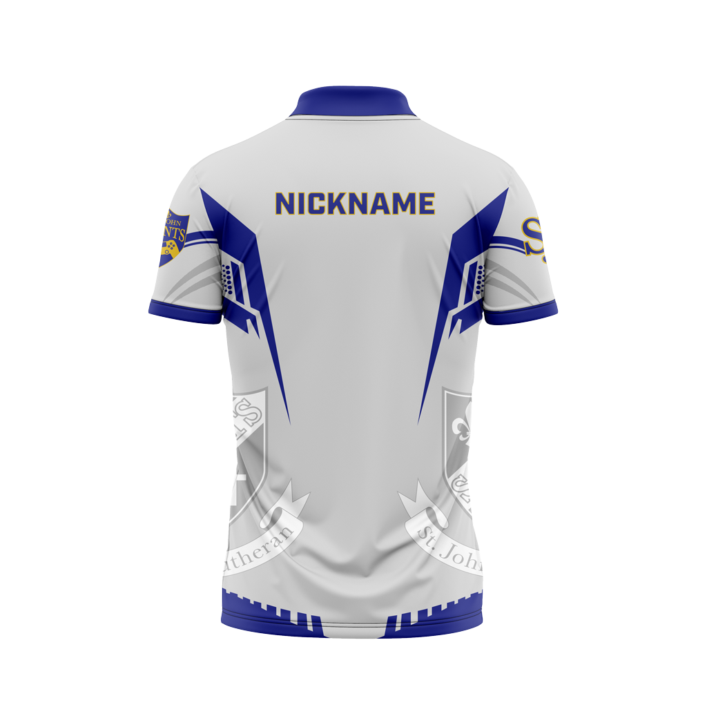 St John Lutheran Quarter Zip Polo White