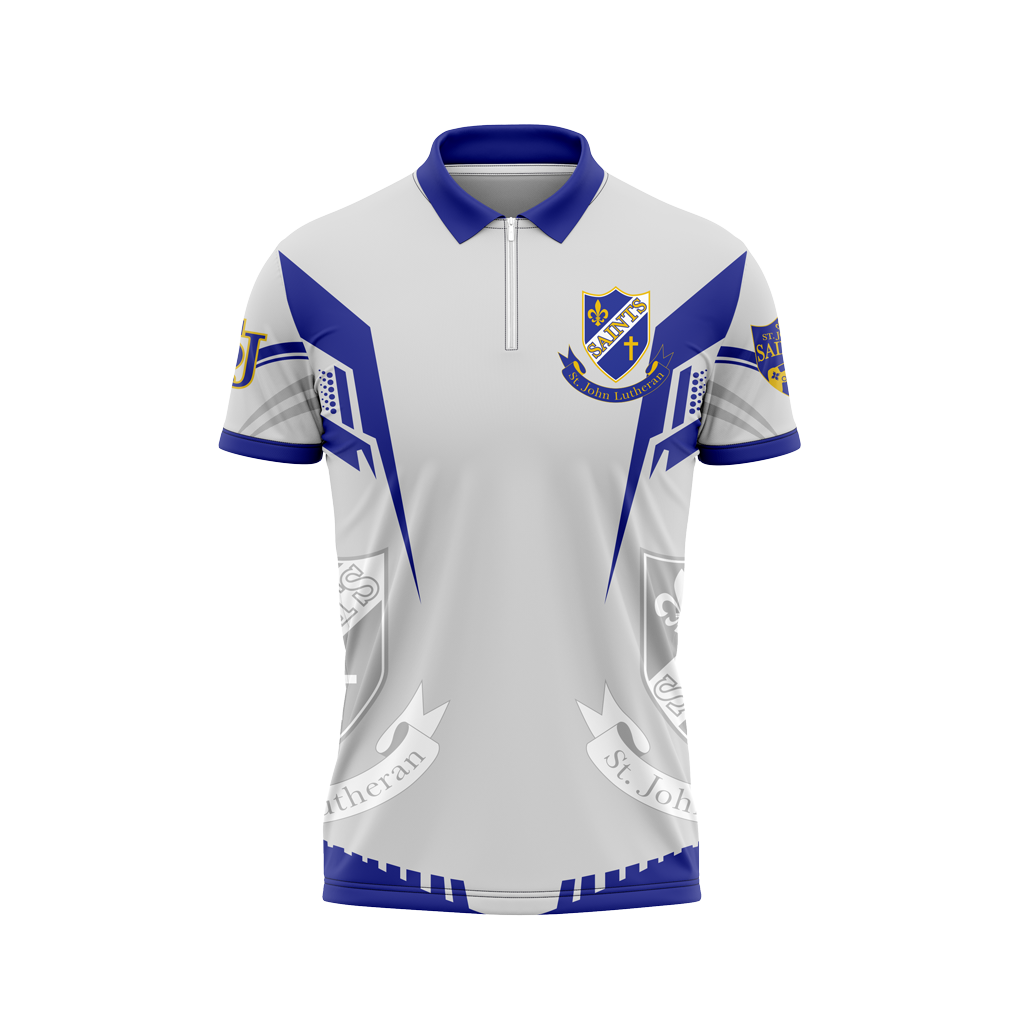 St John Lutheran Quarter Zip Polo White