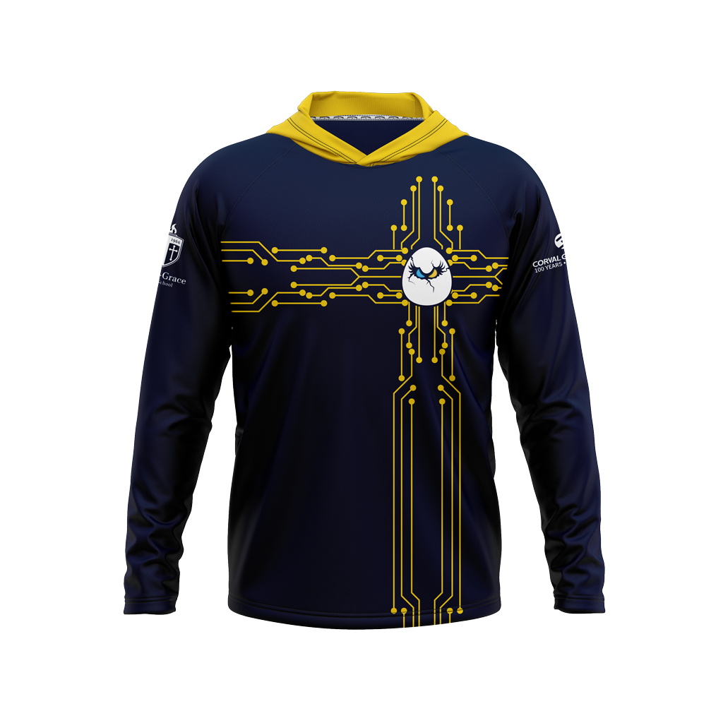 Totino Grace High School | Phantom Series | Raglan Long Sleeve Hooded T-Shirt